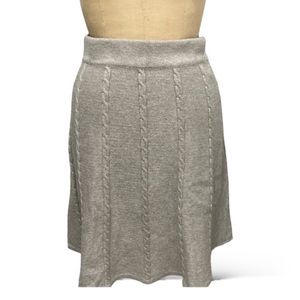 Sunny Leigh Fit and Flare Knit Sweater Skirt Grey Medium